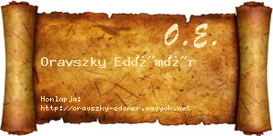 Oravszky Edömér névjegykártya